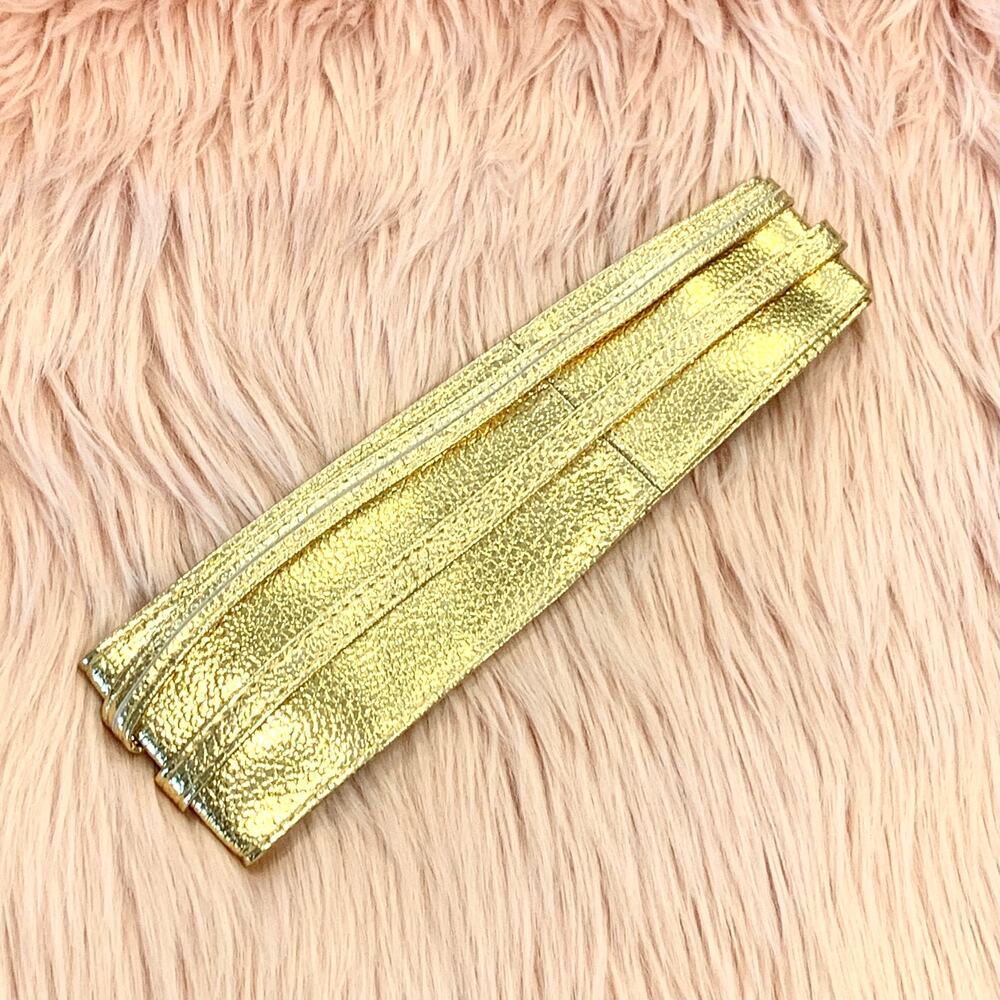 2/$30 Belt Wrap Around Waist Gold Boho Gypsy Cinched Faux Leather Tie Bow - Picture 4 of 8